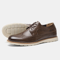 Chaussures décontractées brogues légères et respirantes pour hommes, pour l'exportation, style vintage printemps/été, confortables, en cuir synthétique PU