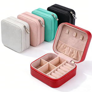 Custom Logo <strong>Jewelry</strong> Gift <strong>Leather</strong> Bag <strong>Travel</strong> <strong>Jewelry</strong> <strong>Case</strong> for Earring Ring Necklace <strong>Travel</strong> Carrying Organizer Jewellery <strong>Case</strong> - Product Image 1