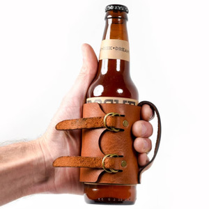 Funda de cuero para botella de cerveza con asa, para exteriores, transfronteriza, tamaño universal, fabricante de envolturas para botellas - Product Image 1