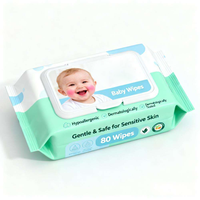 Lingettes pour bébé sans alcool, emballages individuels pour les voyages, portables pour le nettoyage des mains et du visage, logo personnalisé OEM