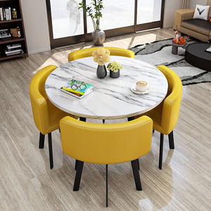 Combinaison de chaise de table à manger nordique simple pour petit bureau ou loisirs pour Internet Cafe Shop Réception Célébration-Style - Product Image 4