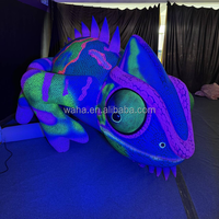 Lézard gonflable géant de parade publicitaire, modèle animal de conception nouvelle, taille personnalisée, avec éclairage LED, caméléon gonflable mexicain