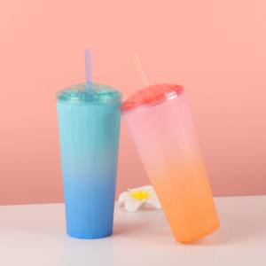 700ml personnalisé mode tendance cadeau d'affaires Girly coeur Portable haut niveau d'apparence gobelet tasse d'eau avec paille - Product Image 4