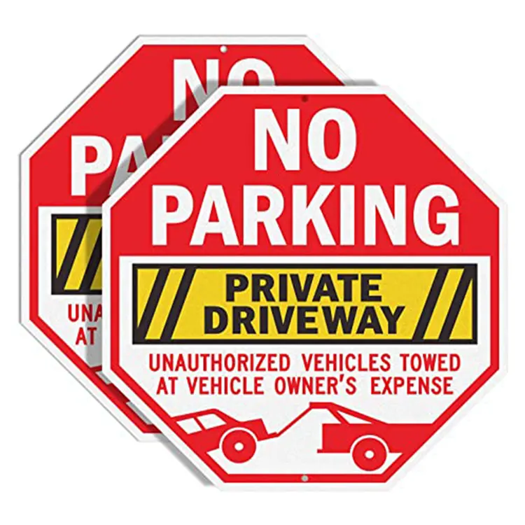 Custom Design Reflective Plastic PVC Aluminum Street Parking Sign Road Safety Traffic Warning Sign