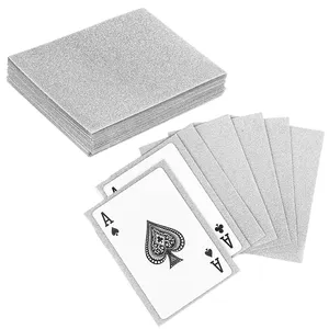 أكمام واقية على شكل قرط لعمل بطاقات البوكر فضية ممتازة باللون الفضي اللامع الشفاف المقياس من PP للبيع بالجملة