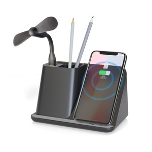 Caricatore Wireless LED 3 in 1 Supporto per Ricarica Wireless del <span class=keywords><strong>Telefono</strong></span> Portapenne con Porte Type C e USB per Smartphone - Product Image 2