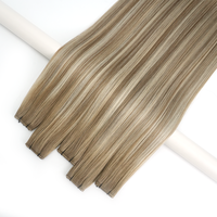 Extensions de cheveux Lanxun Genius Weft, invisibles, avec ongles dorés, entièrement alignées, balayage, cheveux humains vierges Remy, fournisseur