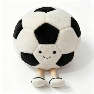 Peluche de fútbol hexagonal clásico personalizado en blanco y negro, peluche de fútbol con forma redonda, peluche de balón de fútbol con extremidades pequeñas - Product Image 2