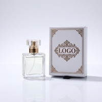 Boîte à tiroir en papier biodégradable écologique pour parfum de 50 ml, emballage personnalisé pour soins de la peau avec logo en feuille d'or et coffret cadeau pour parfum
