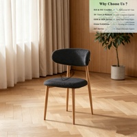 Chaise de salle à manger en bois OKAY, ergonomique, avec dossier incurvé, style moderne et minimaliste, en tissu respirant, pour la maison