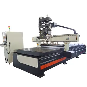 หัวหลาย9kw ATC แกนคู่เห็นใบมีด Cnc เครื่องตัด1325 12เครื่องมือเปลี่ยนไม้ Cnc เราเตอร์เครื่องจักรสำหรับไม้