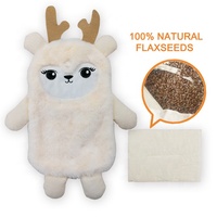 Coussin chauffant en peluche d'agneau avec graines de lin, boule d'argile de blé, utilisable au micro-ondes