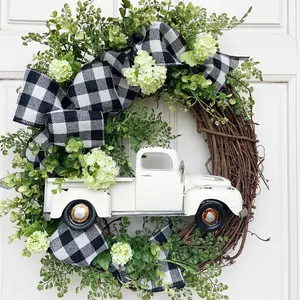 Guirnalda de bienvenida para puerta Delantera de camión, puerta redonda colgante de Navidad, decoración para el hogar, nuevo estilo de Amazon, L145