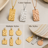 Pendentif en métal martelé personnalisé, plaque de bijoux tendance pour les grossistes