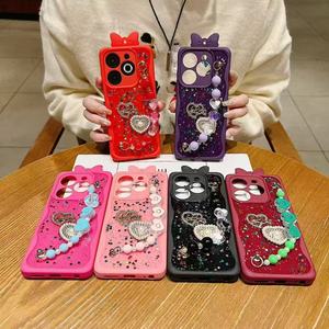 Cover per Cellulare BAILI con Glitter e Diamanti Dorati, Custodia con Fiocchi Cartoon e Braccialetto per <span class=keywords><strong>Samsung</strong></span> A16 - Product Image 2
