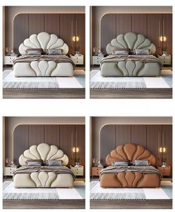 Cama Doble de Acero Inoxidable de Alta Calidad, Tapizada en Cuero Sintético, Estructura de Madera para Cama King o Queen, Juego de Dormitorio Principal - Product Image 6