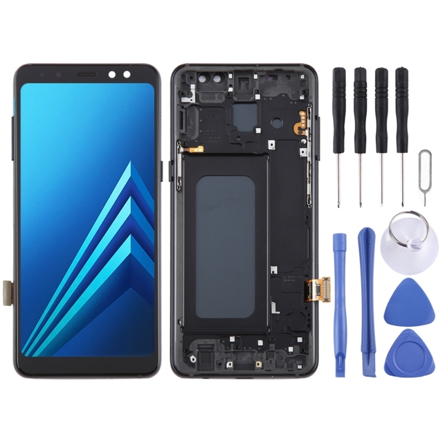 For Samsung Galaxy A8 2018 / A5 2018 SM-A530 Original LCD Screen Digitizer Full Assembly with Frame LCD Flex Cable