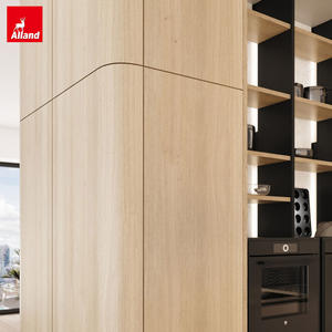 Mueble <span class=keywords><strong>de</strong></span> Cocina Curvo Minimalista Alland con Puertas <span class=keywords><strong>de</strong></span> Chapa <span class=keywords><strong>de</strong></span> Madera Maciza, Mueble <span class=keywords><strong>de</strong></span> Esquina Listo para Comedor - Product Image 2