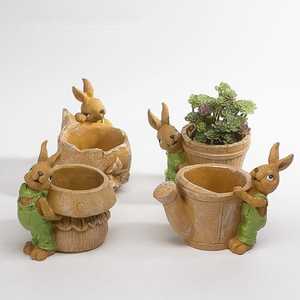 Figuras de Conejo de Resina, Macetas para Plantas, Decoración para Jardín y Patio - Product Image 1