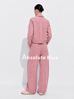 Jean ample rose poudré teint en pièce pour femme avec poches utilitaires, pantalon en denim long et décontracté, pantalon tendance pour femme