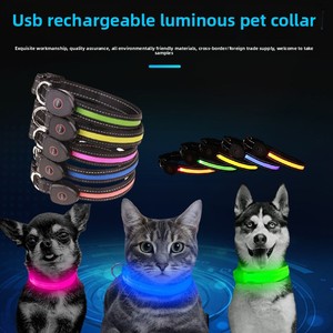 Kalung Hewan Peliharaan LED Bercahaya USB Isi Ulang Anti-Hilang Menyala di Malam Hari untuk Kucing & Anjing Semua Musim - Product Image 2
