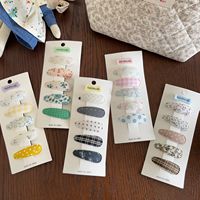 Aksesoris Rambut Kain Murah 5pcs/set Warna Campur Jepit Rambut Logam Bentuk Tetesan Air Grosir Jepit Rambut Motif Bunga Kecil