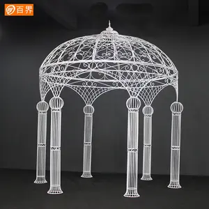 European style iron six column Mongolian yurt wedding ceremony outdoor iron landscape pavilion Flower Pavilion