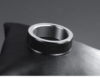 Anneaux noirs en titane polonais brillant tactile classique pour femmes et hommes plaqué titane