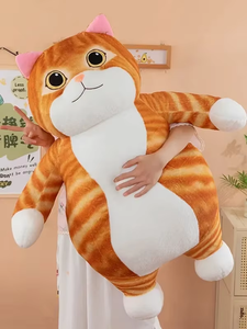 Cute Big Fat Orange <b>Cat</b> <b>Plush</b> Pillow Toy with PP Cotton Filling Internet Celebrity Companion Gift for Unisex - Product Image 6