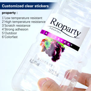 Bouteille de jus de fruit <span class=keywords><strong>personnalisée</strong></span> emballage de produit transparent autocollants de logo autocollants en vinyle impression d'étiquette alimentaire <span class=keywords><strong>personnalisée</strong></span> <span class=keywords><strong>pour</strong></span> entreprise privée - Product Image 4