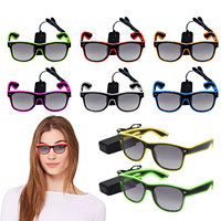 Lunettes carrées à fil EL en gros, lunettes néon lumineuses pour discothèque, rave, festival, fête, costume, événements, accessoires de mariage