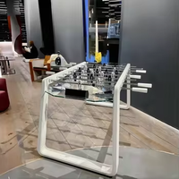 Table de football en verre trempé sur mesure haut de gamme, adaptée aux jeux sportifs en intérieur ou en extérieur, avec accessoires