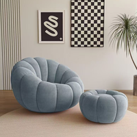 Fauteuils poufs en forme de citrouille avec repose-pieds, rembourrés, pour se détendre au sol, canapé-lit pour la lecture, la détente, le salon, la chambre à coucher, vente chaude en usine