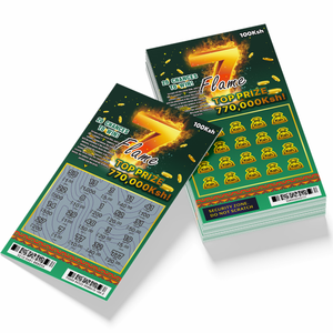 Cartes à <span class=keywords><strong>gratter</strong></span> de loterie magnifiquement conçues, vente en gros en direct d'usine, livre à couverture rigide, impression durable et écologique, couleur personnalisée - Product Image 2