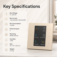Interrupteur KNX, contrôle de l'éclairage de toute la maison, panneau tactile AI, système de maison intelligente KNX, automatisation domestique, interrupteur mural tactile pour bureau, hôtel
