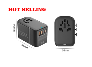 חדש 100w 5-יציאה טעינה מהירה מתאם נסיעות נשלף עם חומר abs 4 ב-1 2 יציאות USB-A - Product Image 2