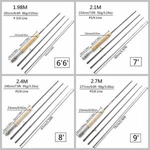 Cannes à pêche à la <span class=keywords><strong>mouche</strong></span> 4 Sections en carbone, <span class=keywords><strong>9</strong></span> <span class=keywords><strong>pieds</strong></span> 2.7m en Stock 3/4 5/6 7/8 vente en gros <span class=keywords><strong>canne</strong></span> à pêche Super légère - Product Image 2