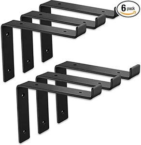 Soportes de Repisa Negros Resistentes de 12 Pulgadas, Soporte de Repisa en Forma de L de 12 Pulgadas para Repisas Flotantes - Product Image 1
