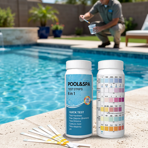 Bandelettes de test 7-en-1 pour piscine et spa – Test haute précision <span class=keywords><strong>pH</strong></span>, chlore, chlore non hydrolysé, CYA, dureté, alcalinité pour spas gonflables et piscines hors sol – OEM - Product Image 5