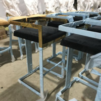 Tabouret de bar remplie de cuir en acier inoxydable, chaise bal, pour maison, hôtel et mariage, vente d'usine,