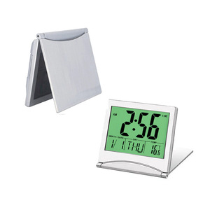 Flip Top Folding Electronic Clock Lcd Display Temperature Calendar Portable Travel Alarm Clock Minimalist Design - Product Image 1
