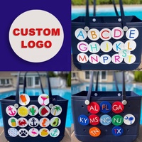 Sac fourre-tout en PVC vierge pour maquillage, nouveau design, personnalisable avec logo, vente en gros, avec insert de plage en silicone, accessoires de breloques Bogg Bag disponibles