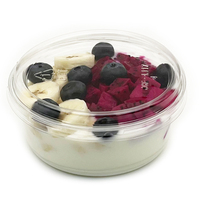 Échantillon F ree Sans BPA 12oz Gobelets de charcuterie en PET transparents avec logo personnalisé Récipient pour le stockage des aliments en plastique avec couvercles