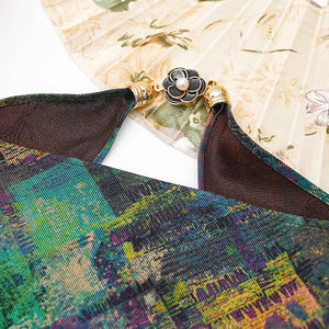 Meilleure Vente Écharpe Décorative Vintage <span class=keywords><strong>en</strong></span> <span class=keywords><strong>Soie</strong></span> de Mûrier, Fermeture Magnétique et Collier Court pour Mode Femme Toutes Saisons - Product Image 5