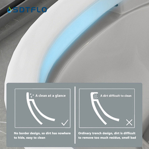 New Design <strong>Black</strong> White Grey Seat Cover Floor Mounted Ceramic S-trap One Piece Wc <strong>Toilet</strong> for Bathroom - Product Image 4