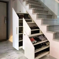 Solutions de stockage de conception d'escalier innovantes Escalier en bois L Escaliers droits Ensemble d'armoires de rangement Gain de place Meubles de maison