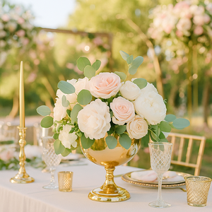 Hot Sell Design <strong>Flower</strong> Stand Table Decoration Centros De Mesa Para Boda Wedding Centerpiece Metal Gold Small <strong>Flower</strong> <strong>Vase</strong> - Product Image 2