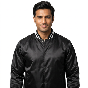 College Blank Embroidery Silk Bulk Wholesale Custom <b>Mens</b> <b>Varsity</b> Baseball <b>Bomber</b> Satin <b>Jacket</b> - Product Image 1