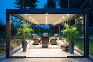 Pergola in Alluminio Moderna con Lamelle Motorizzate, Gazebo Resistente alla Pioggia per Giardino e Cortile - Product Image 2