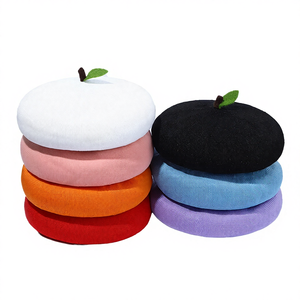 Women's Handmade Hand Embroidery Fashion Beret Cute Pink Red Orange <b>Pumpkin</b> <b>Light</b> Breathable Leaf Polyester/Cotton Four Seasons - Product Image 4